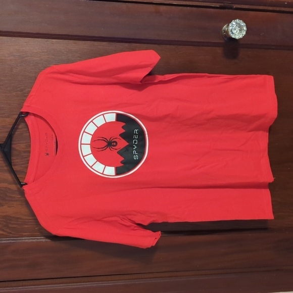 Spyder Men's Red Short Sleeve Tshirt Size Large - Picture 1 of 5